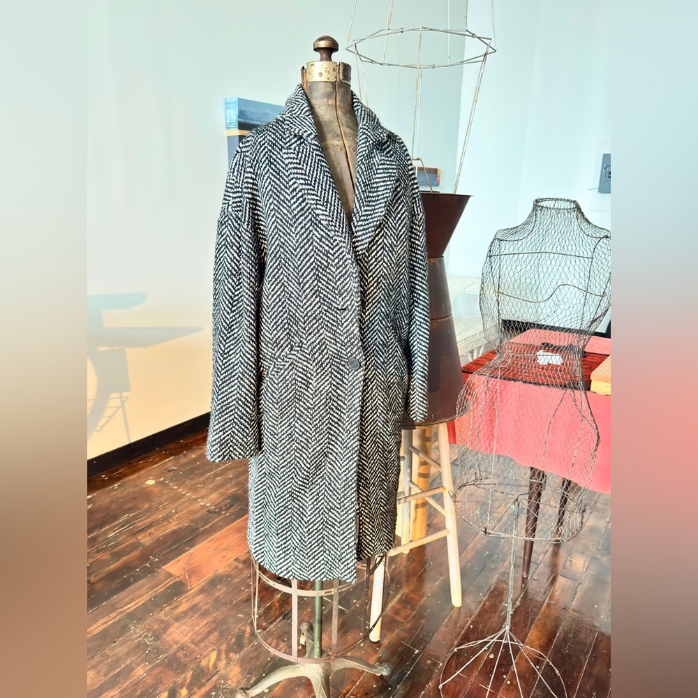 Zara Wool Blend Woven Coat
